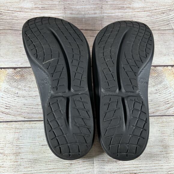 OOFOS Womens Size 10 Oolala Luxe Sandals Midnight Spectre Flip Flops - Picture 10 of 12